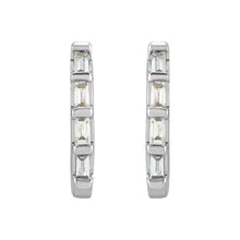 Load image into Gallery viewer, Diamond Baguette Huggie in Sterling Silver