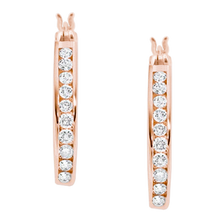 Load image into Gallery viewer, Diamond Hoop Earrings