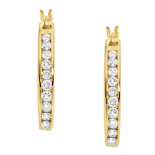Load image into Gallery viewer, Diamond Hoop Earrings
