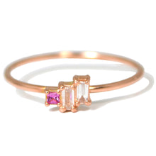 Load image into Gallery viewer, Del Mar Geometric Cluster Ring in 14k rose gold
