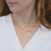 Load image into Gallery viewer, Off Center Santos Cross with Garnets
