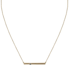 Load image into Gallery viewer, Seven Mile Single Diamond Bar Necklace 14k Yellow Gold
