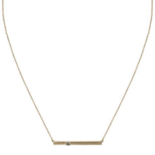 Load image into Gallery viewer, Seven Mile Single Diamond Bar Necklace 14k Yellow Gold