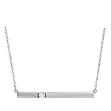 Load image into Gallery viewer, Seven Mile Single Diamond Bar Necklace 14K White Gold