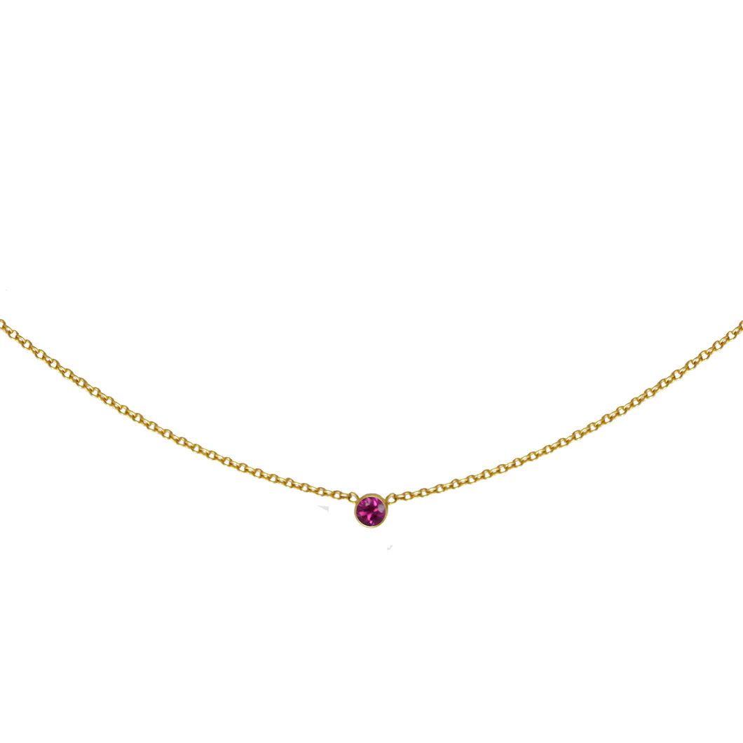 Pink Sapphire Solitaire Necklace