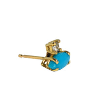 Load image into Gallery viewer, Turquoise and Diamond  Studs

