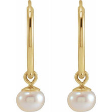 Load image into Gallery viewer, Pearl Dangle Hoops
