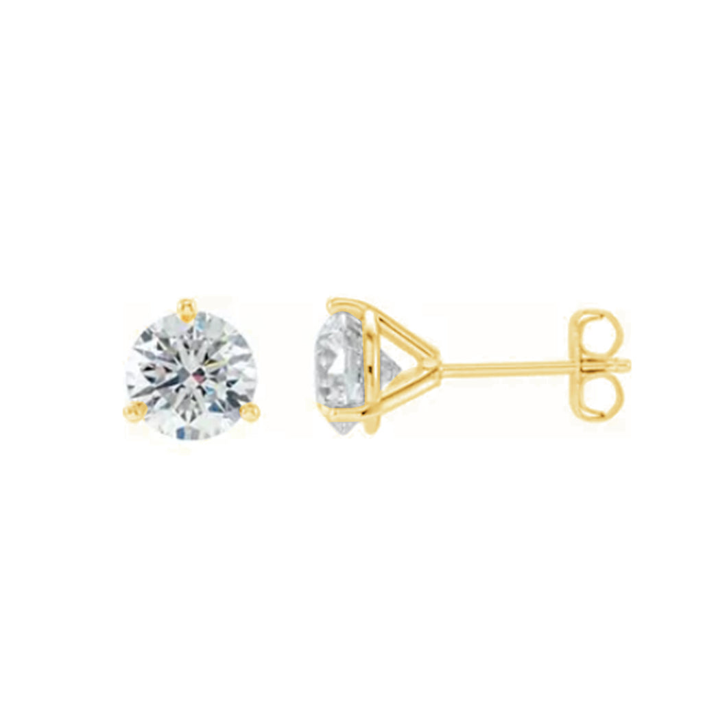 Diamond Cocktail Stud Earring in 14k yellow gold