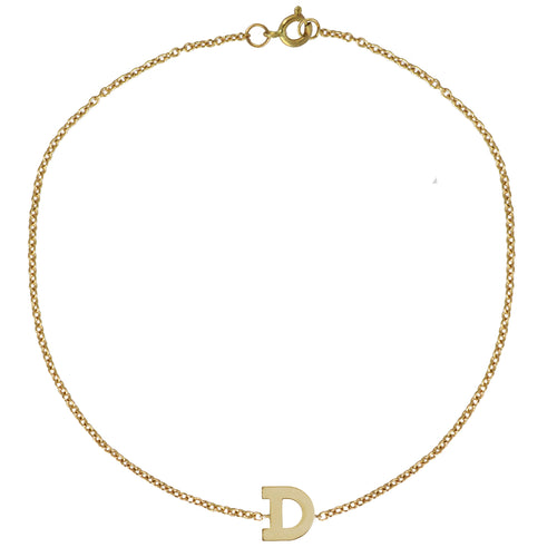 Gold Initial Bracelet by Sweet Bling - One Initials