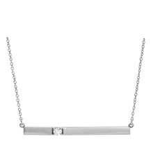 Load image into Gallery viewer, Seven Mile Single Diamond Bar Necklace 14K White Gold
