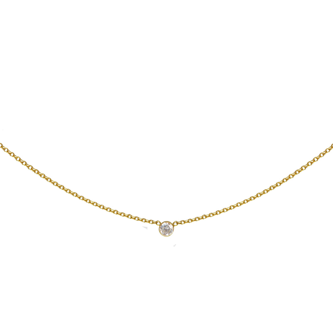 Sweet Bling Solitaire Diamond Necklace