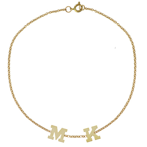 Gold Initial Bracelet by Sweet Bling - Two Initials